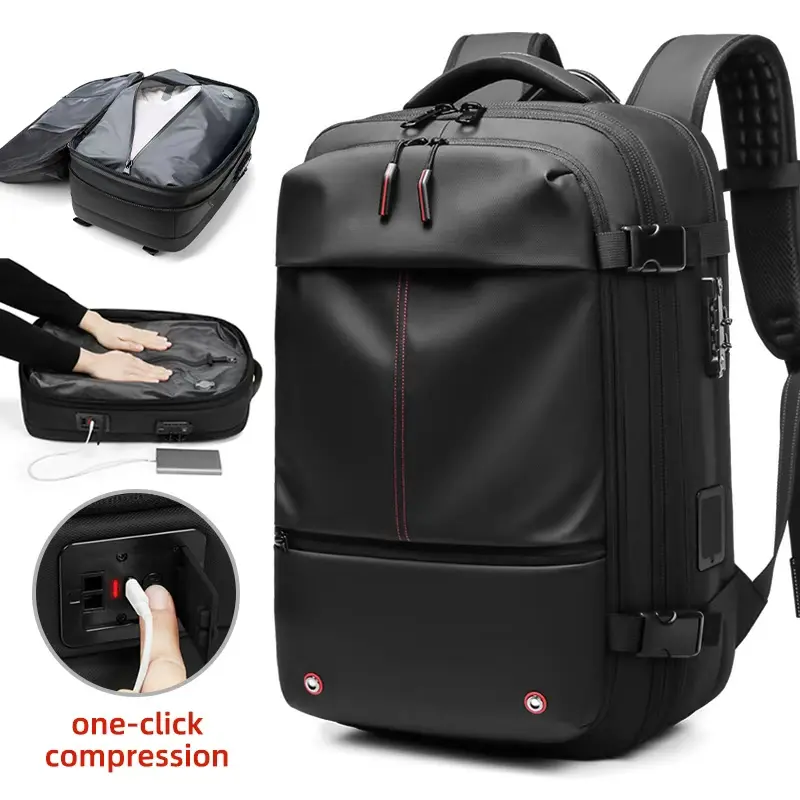 Anti-Theft Vacuum Compression Backpacks - 1-Click Operation, Expandable Waterproof Oxford Bag, Wet-Dry Separation for Travel & Commute, Anti-Theft Backpacks