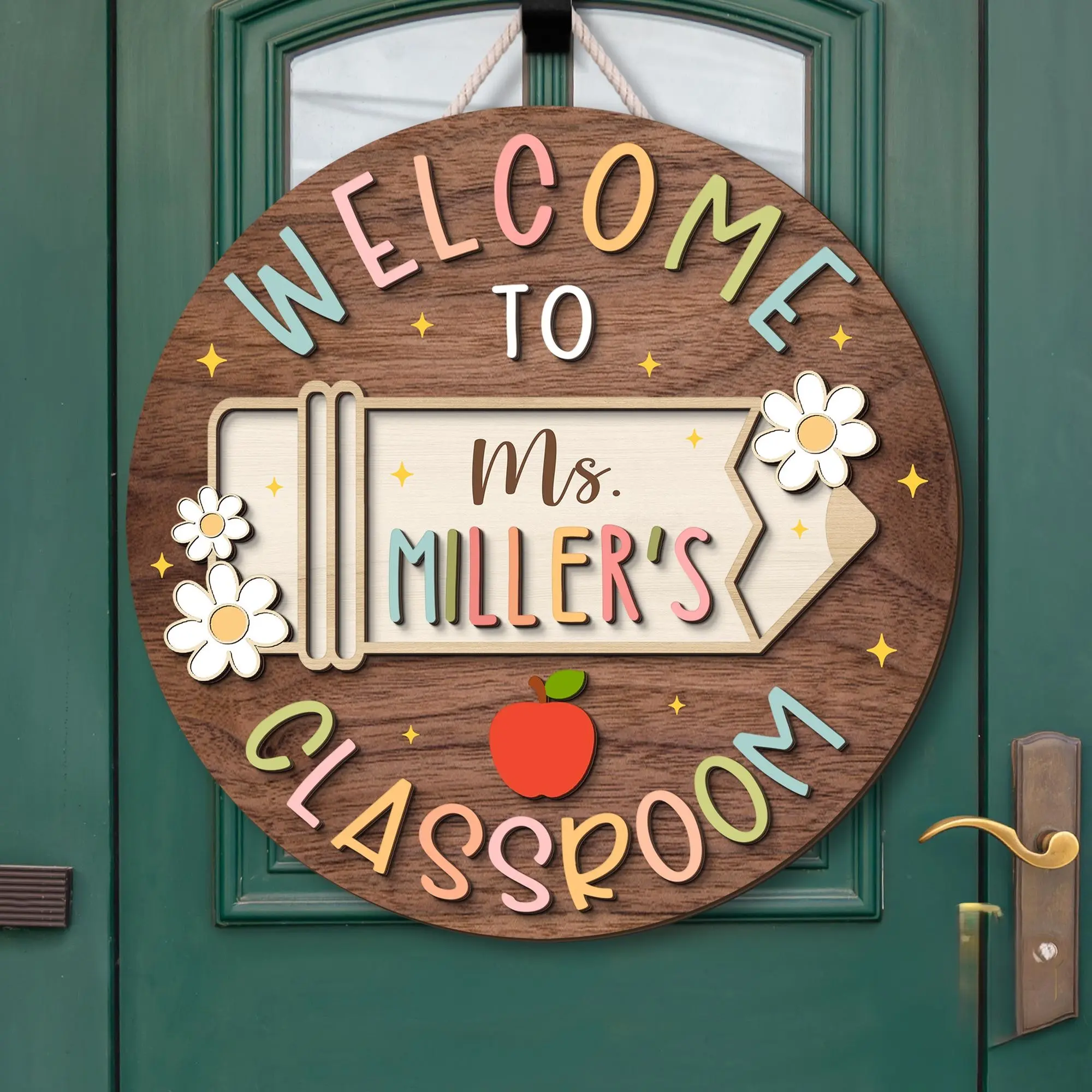 Personalized Teacher Name Door Sign, Teacher Appreciation Gifts, Classroom Decor, Teacher Door Sign, Thank You Teacher, Back to School Gift, Desk Name Plate