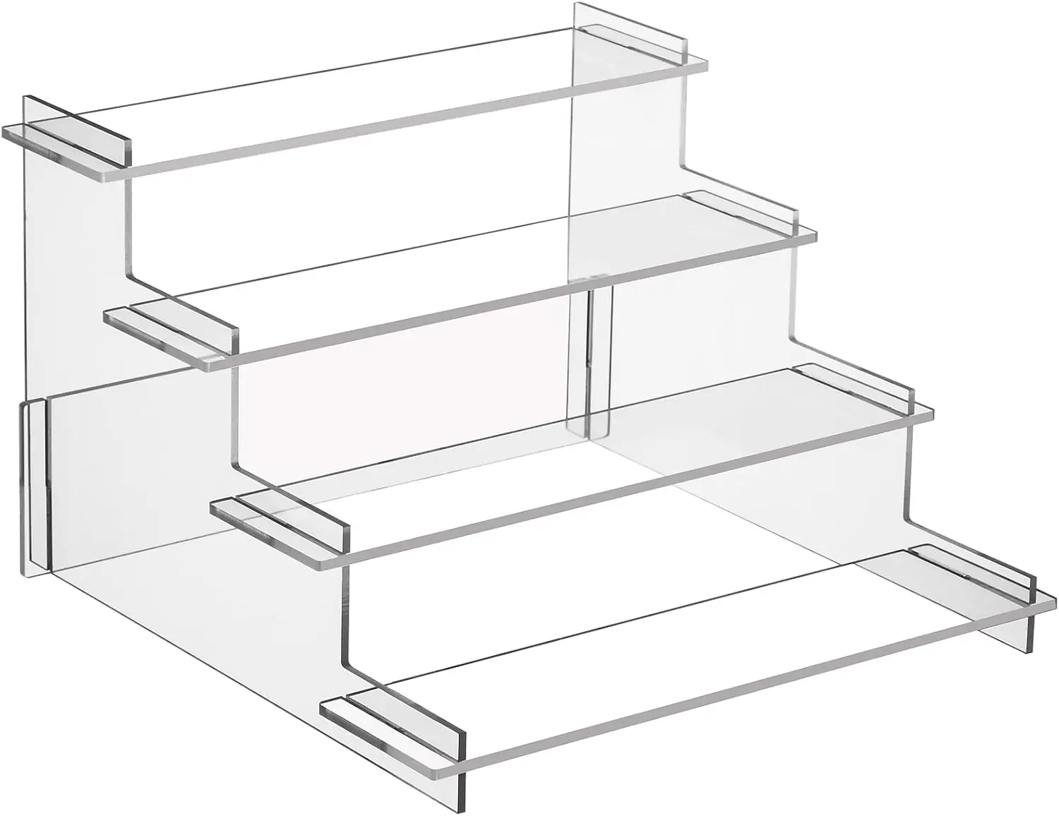 4 Tier Acrylic Display Risers, Perfume Organizer Stand, Cupcake Stand Holder, Clear Shelf Risers for Display Stands for Funko POP Figure, Dessert Shelves for Party, Decoration