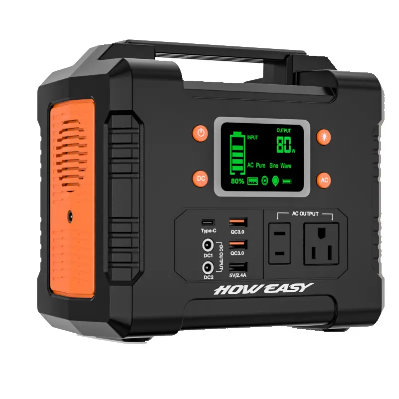 Portable Power Station,110V/300W powe bank,with AC Outlet/QC 3.0/USB-C/LED  Light for iphone,CPAP Family Emergency Outdoor Camping. solar digital  display charger power bank - TikTok Shop