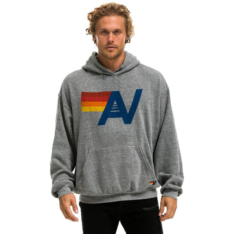 LOGO PULLOVER RELAXED HOODIE - HEATHER GREY