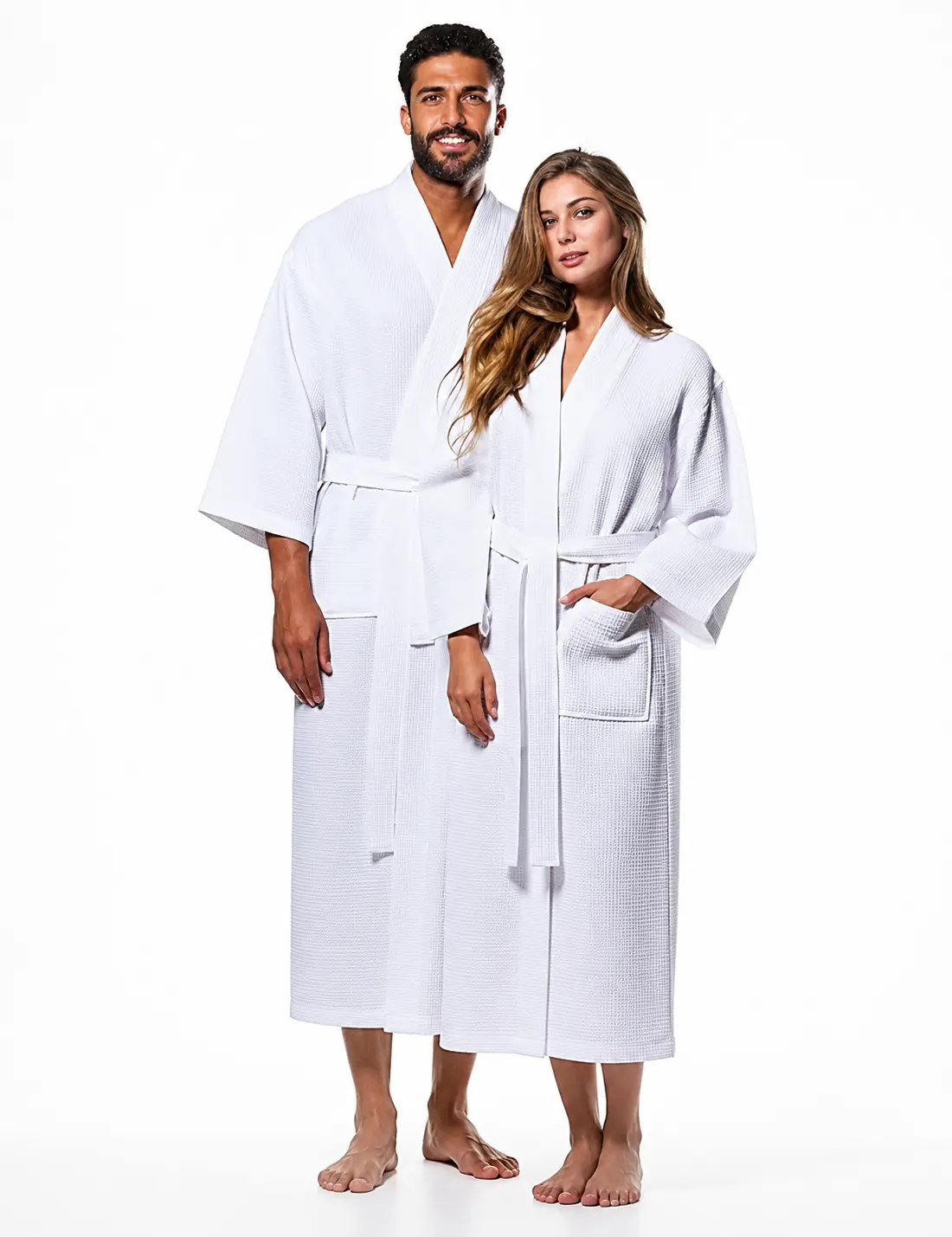 Waffle Knit Lightweight Kimono Spa & Bath Robes for Women and Men Quick Dry Soft V-Neck Unisex Bathrobe Perfect for Spa Sessions Bath Time and Everyday Wear Everyday Fabric Womenswear Gowns Loungewear Nightwear Nightwear Formal Basic Minimalist Minimalist
