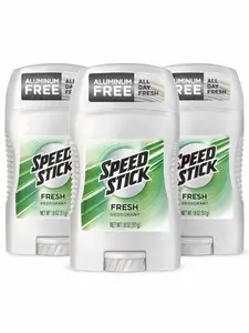 Speed Stick Aluminum-Free Deodorant for Men, Fresh Scent, 1.8 oz (Pack of 3) – 24HR Odor Protection