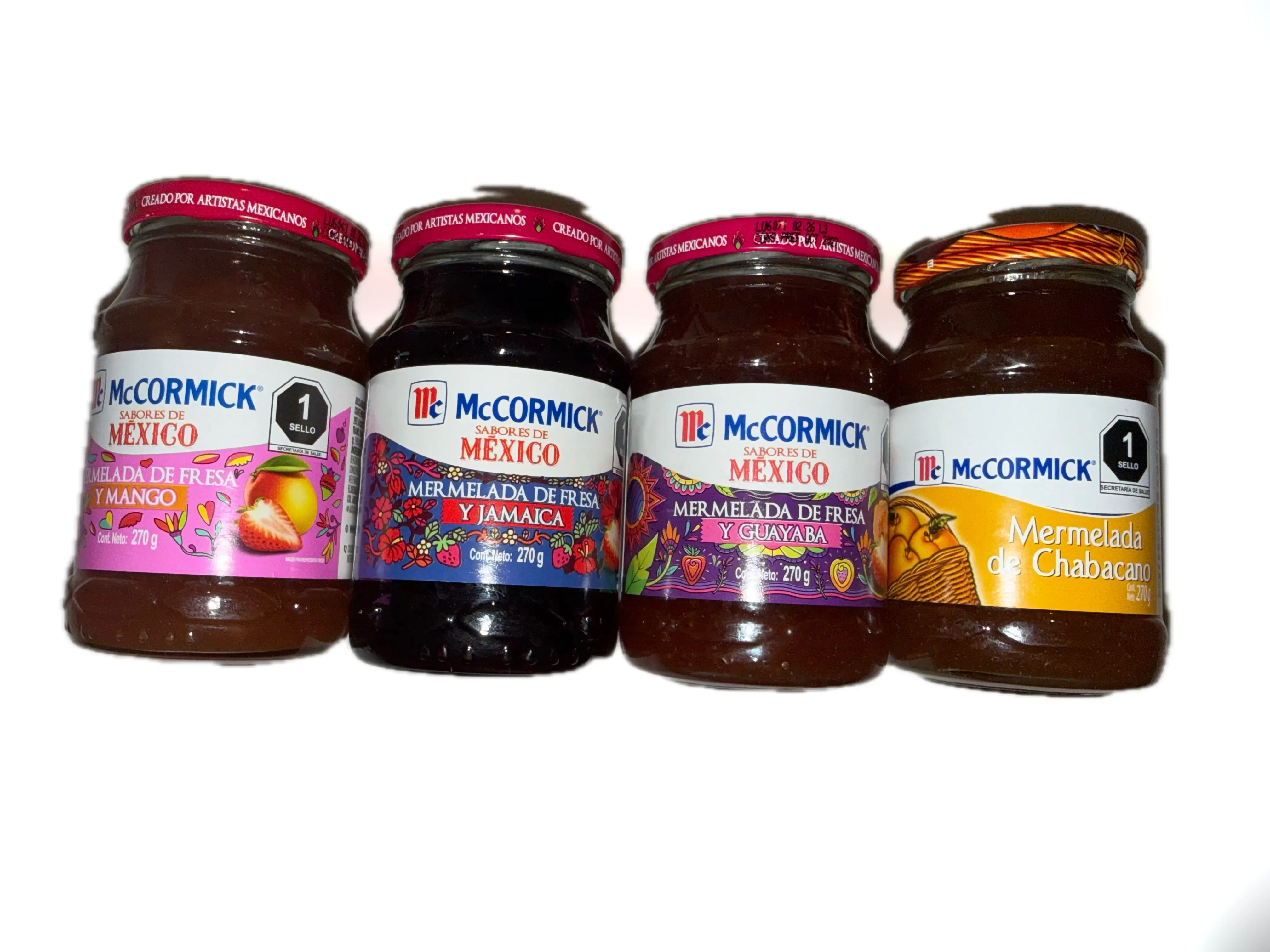 Mermeladas McCormick Sabores de Mexico 270 g (Escoje Sabor) | McCormick Mexican Fruit Jam 270g (9.52 oz) – Strawberry Mango, Strawberry Hibiscus, Strawberry Guava or Apricot – Choose Flavor