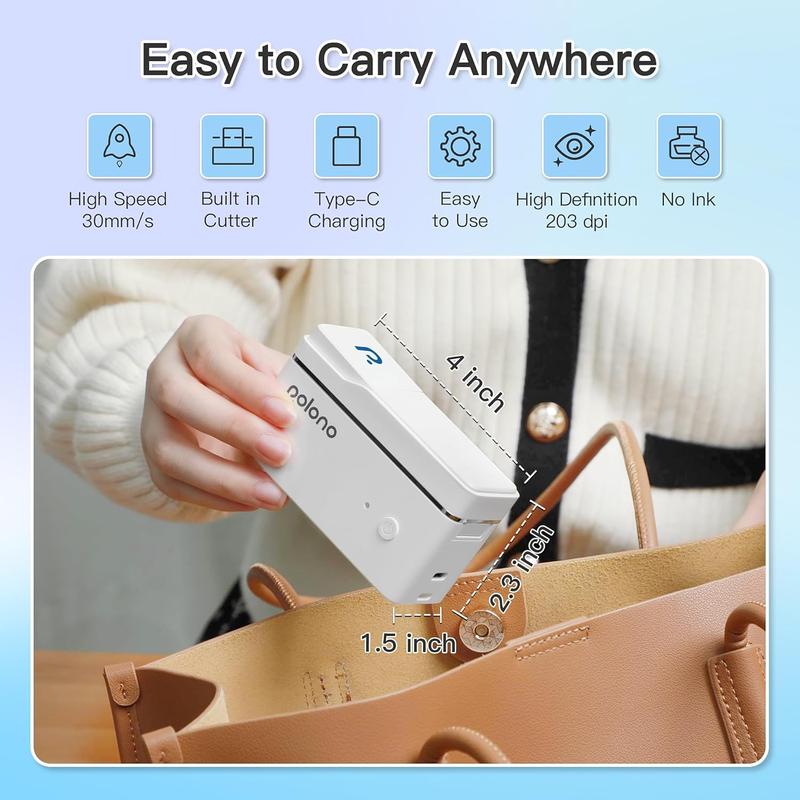 P31S Label Printer with Roll Tape, Portable Thermal Printer and Bluetooth Label Maker, AI Printer, Printer for Organizing, Storage, Office and Home