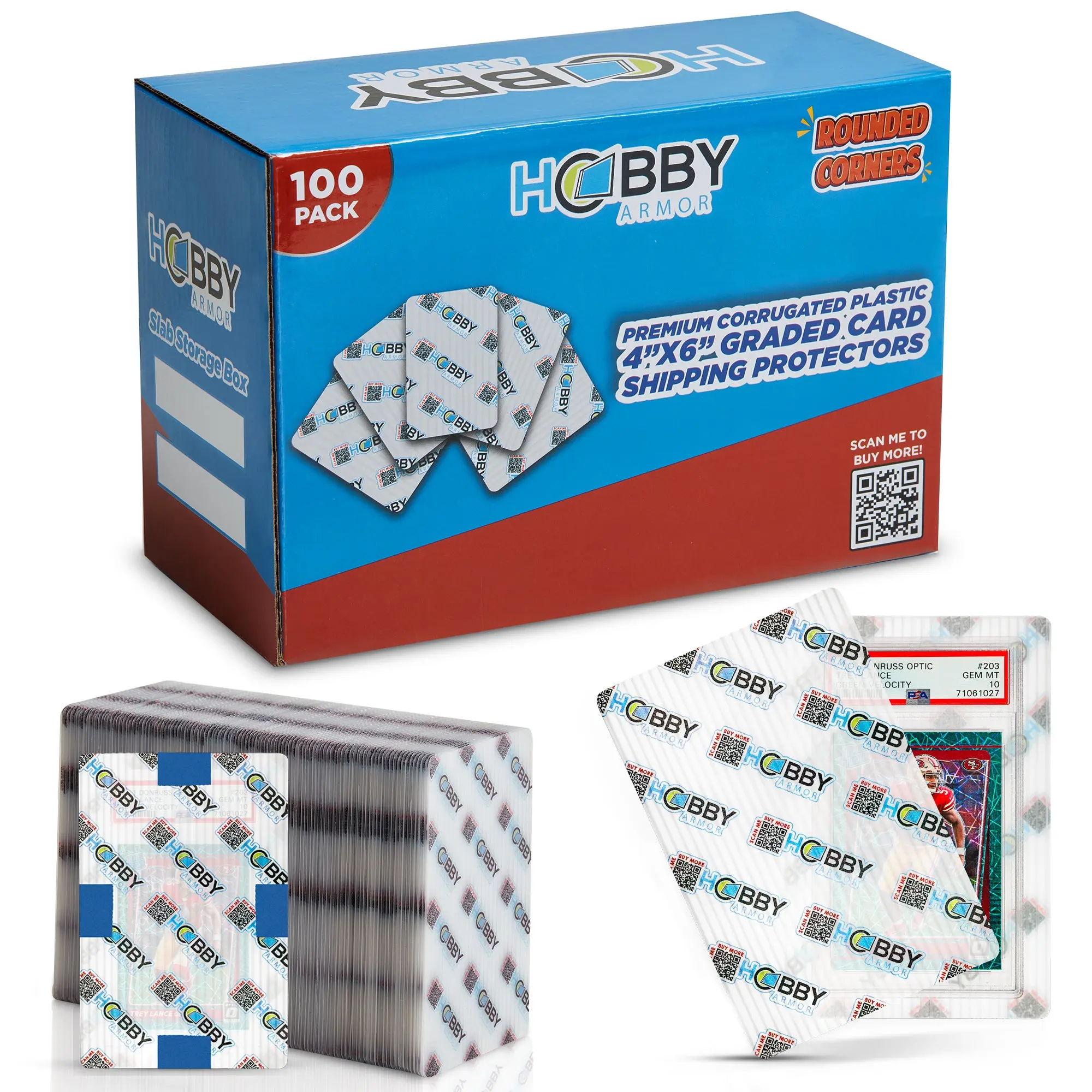 Translucent Plastic Graded Card Shipping Protectors - 4" x 6"