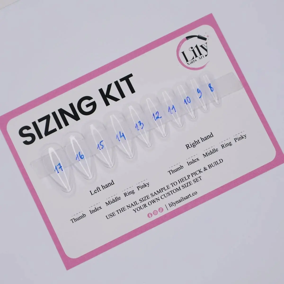 Lilynailsart | Press On Nail Sizing Kit – Almond & Square Shapes - Find Your Perfect Fit