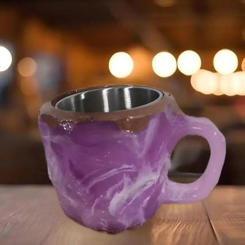 Resin Imitation Mineral Crystal Coffee Cup, 2024 New Colorful Resin Imitation Mineral Crystal Coffee Cup, Colorful Resin Christmas Cup, Elegant Christ