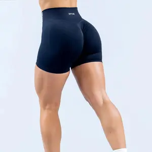 DFYNE Impact Sports Shorts — Seamless yoga compression shorts for fitness/gym wear, hip-lifting design with a hidden scrunch for butt lift Low-Waist Biker