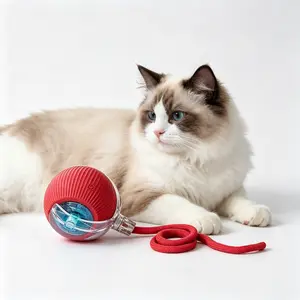 Cat&Dog Toy Interactive Ball for Indoor Cats Fast Rolling on Carpet Chirping Motion Activate USB Rechargeable Anti-Depression Fun Gift for Cats Dogs