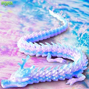 3D Printed Dragon Model,Creative Car Dashboard Decoration Flexible Joints,Ideal for Home,Multi-Purpose Decorative Ornament for Home, Office,Car and Aquarium,Creative Modern Decoration,Interior Decoration Accessories Gift for Teens and Adults, summervibes