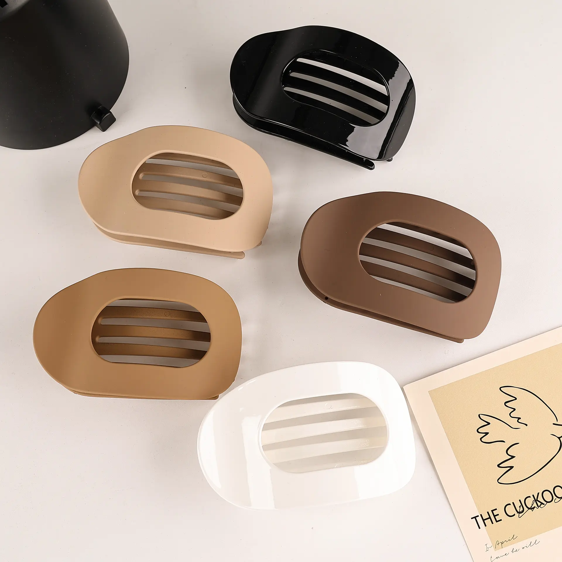 5pcs Duckbill Clip Female Back Head Flat Claw Clips,Shark Clip Flat Oval Duck Clip Princess Hair Grasp french Hairpins,Suitable for Thin Thick Hair,Matte Large,clavicular head clip,Fixation No Slipping Multicolor,Gift for Mom,Gift for Women Girls