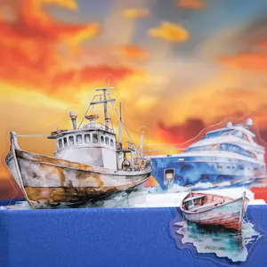 The 120-piece small boat lake sticker pack set is suitable for multiple scenarios, including gift wrapping, planners, photo frames, and diary decoration