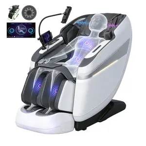 3xRelax BV-4 4D Massage Chair – Music Rhythm Massage, Massage to Your Music, Full Body Shiatsu, Zero Gravity, Heated Legs & Feet, AI Voice, Bluetooth, Body Scan, Rollers Adjustable, Dark Brown/White