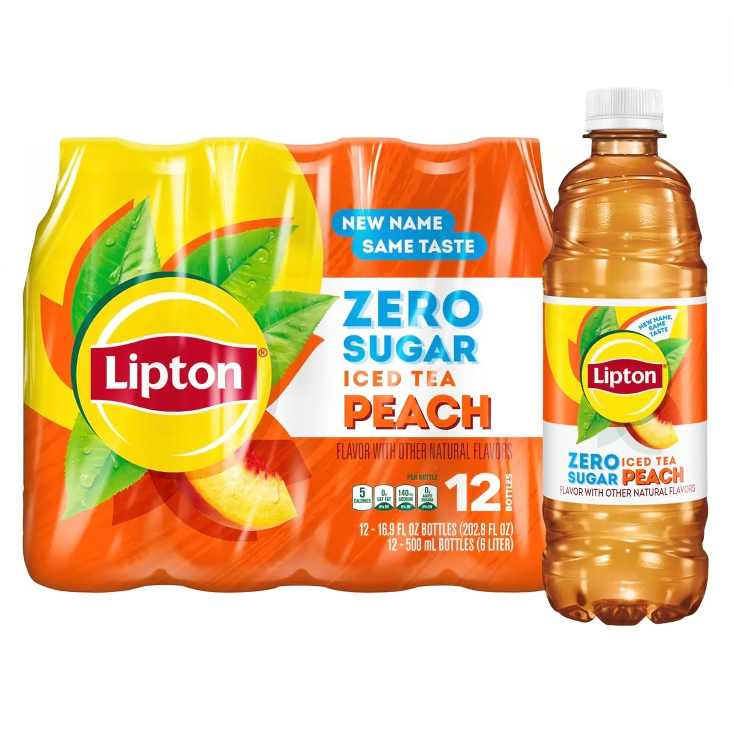 Lipton Zero Sugar Iced Tea, 16.9 fl oz Bottles, (12 Pack) | Zero Sugar