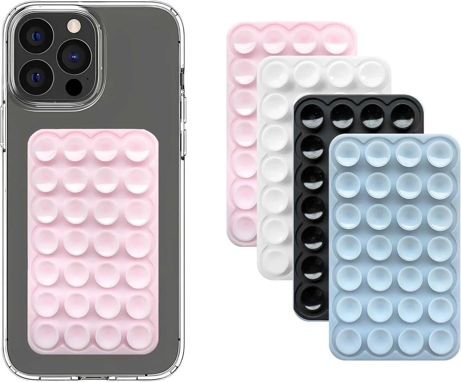 Silicone Suction Phone Case Mount, Non Slip Sticky Grip, Silicon Adhesive Suction Cup Mount, Strong Grip Holder for Selfies and Videos