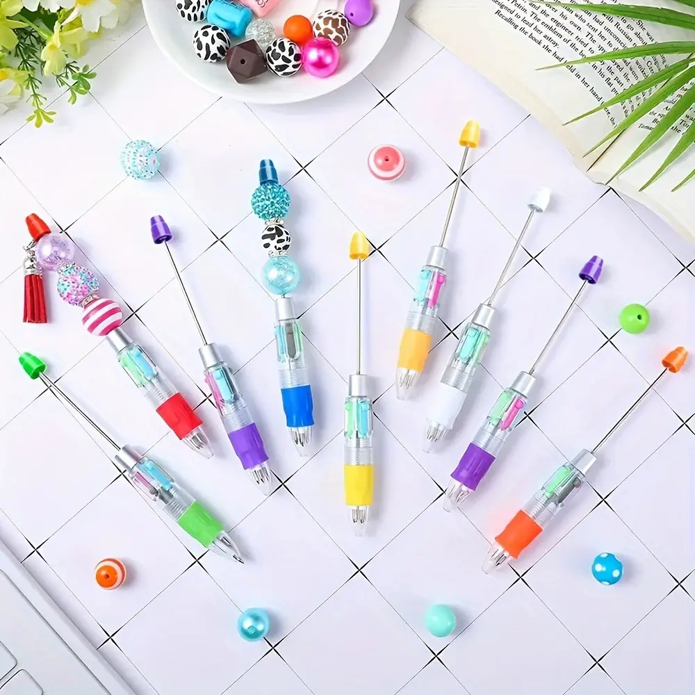 7 Pens 4-in-1 Multicolor Beadable Pens WHOLESALE BULK Beaded Ballpoint Pen 1.0mm Medium Suitable for DIY with Beads and Focals Ships from California G