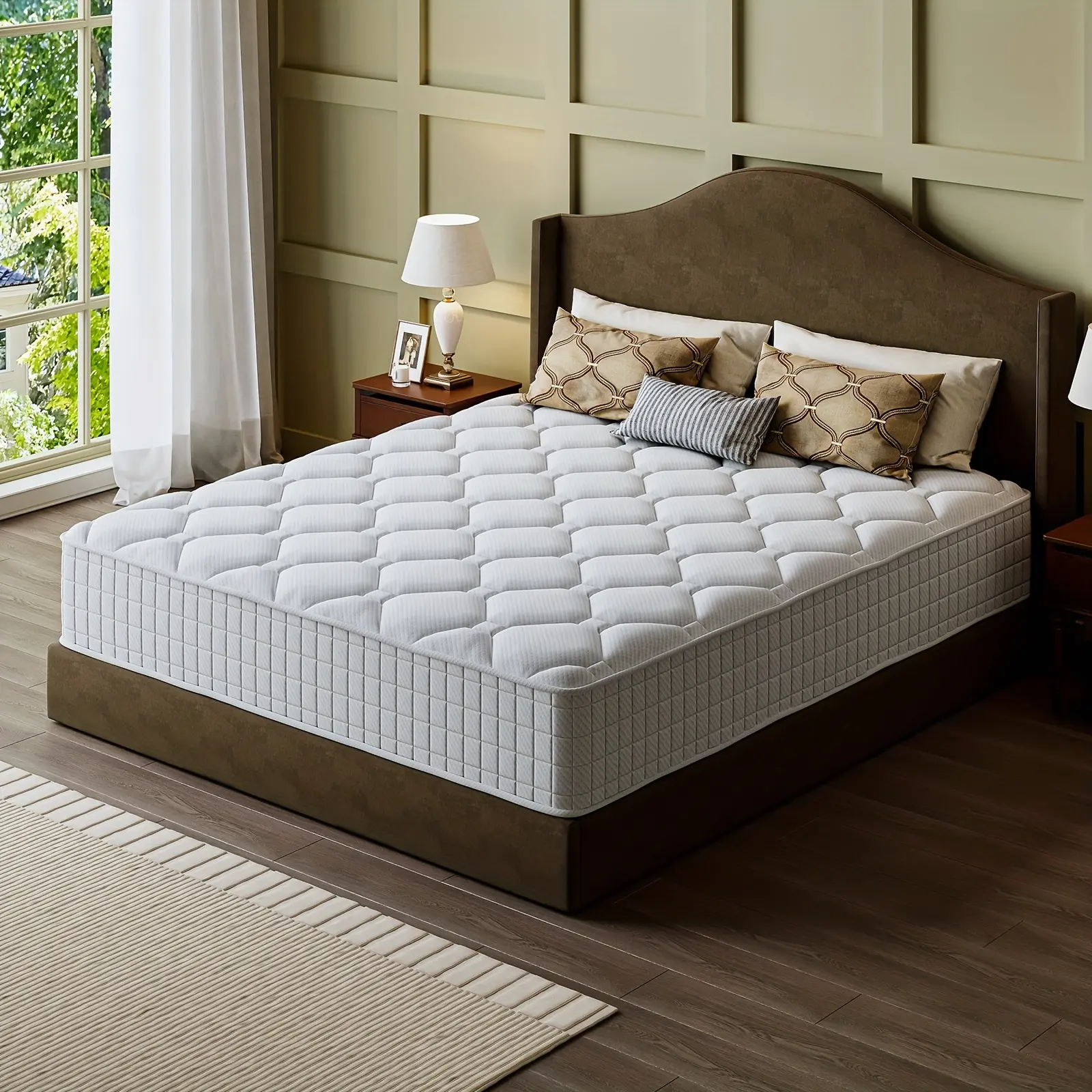 10/12/14" Hybrid Queen Size Mattress - Featuring Pocket Springs And Memory Foam, Designed for Back with Zoned Support, Offers Quiet And Motion Isolation, Delivered in a Box (Available Sizes: Twin, Full, Queen, King)