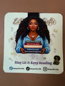 Colorful Magnetic Bookmark - Bookish Babe Themed, 5.5" Long Flat, Stocking Stuffer, Bookish Gifts for Book Lovers, Adds Personality to Books, Office Stationery Accessory for Diary of a Trap Queen