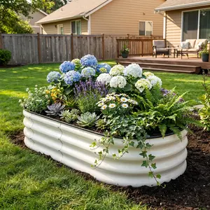 SnugNiture Raised Garden Bed 2-Pack 4x2x1 ft Module Metal Planter Box for Planting Plants Vegetables