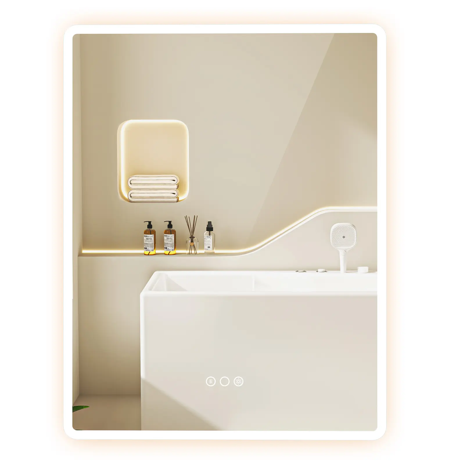 LED Bathroom Vanity Mirror with Lights, Lighted Bathroom Mirror for Wall,Smart Memory, Stepless 3 Color Temps, Tempered Glass,Plug-in or Hardwired for Bedroom, Dressing Room
