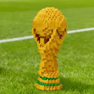 2026 World Football Champion Trophy Building Model, Soccer Basketball Blocks, Creative Collectible Item Display Piece, Sports Memorabilia, Perfect Gift for Collectors
