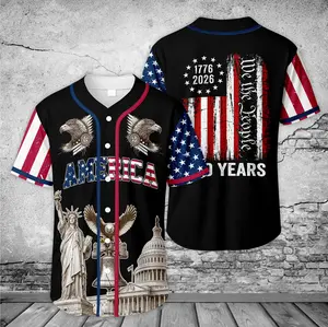 America 250th Anniversary Jersey, Patriotic Bald Eagle 1776-2026 Celebration, 4th Of July Gift, 250 Years Baseball Jersey, We The People Eagle Statue of Liberty 4th of July Jersey