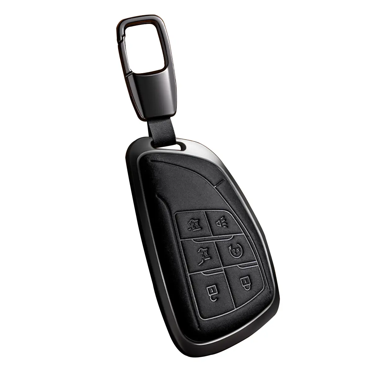 For Chevrolet Key Fob Cover Leather Car 2021-2024 Suburban Tahoe Yukon Denali Sierra Silverado Buick Envision Avenir 6 Buttons Truck Accessories Car Key Protector Key Fob Shell Car Key Holder