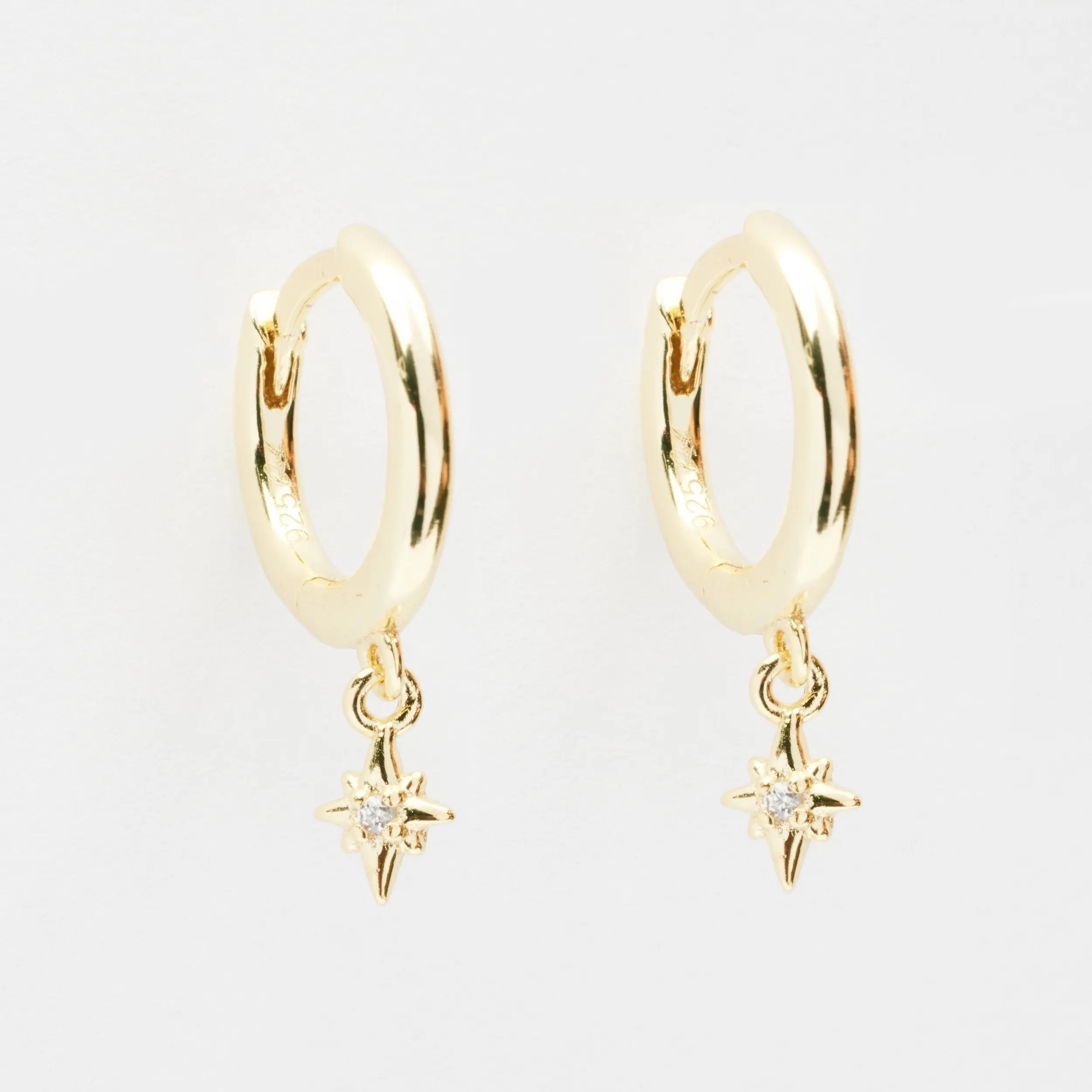 Ella Stardust Gold Drop Huggie Earrings