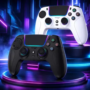 FLIRESY Wireless PS4 Controller 2 Pack, Black White Gamepad Set with Touchpad, Turbo, 3.5mm Jack