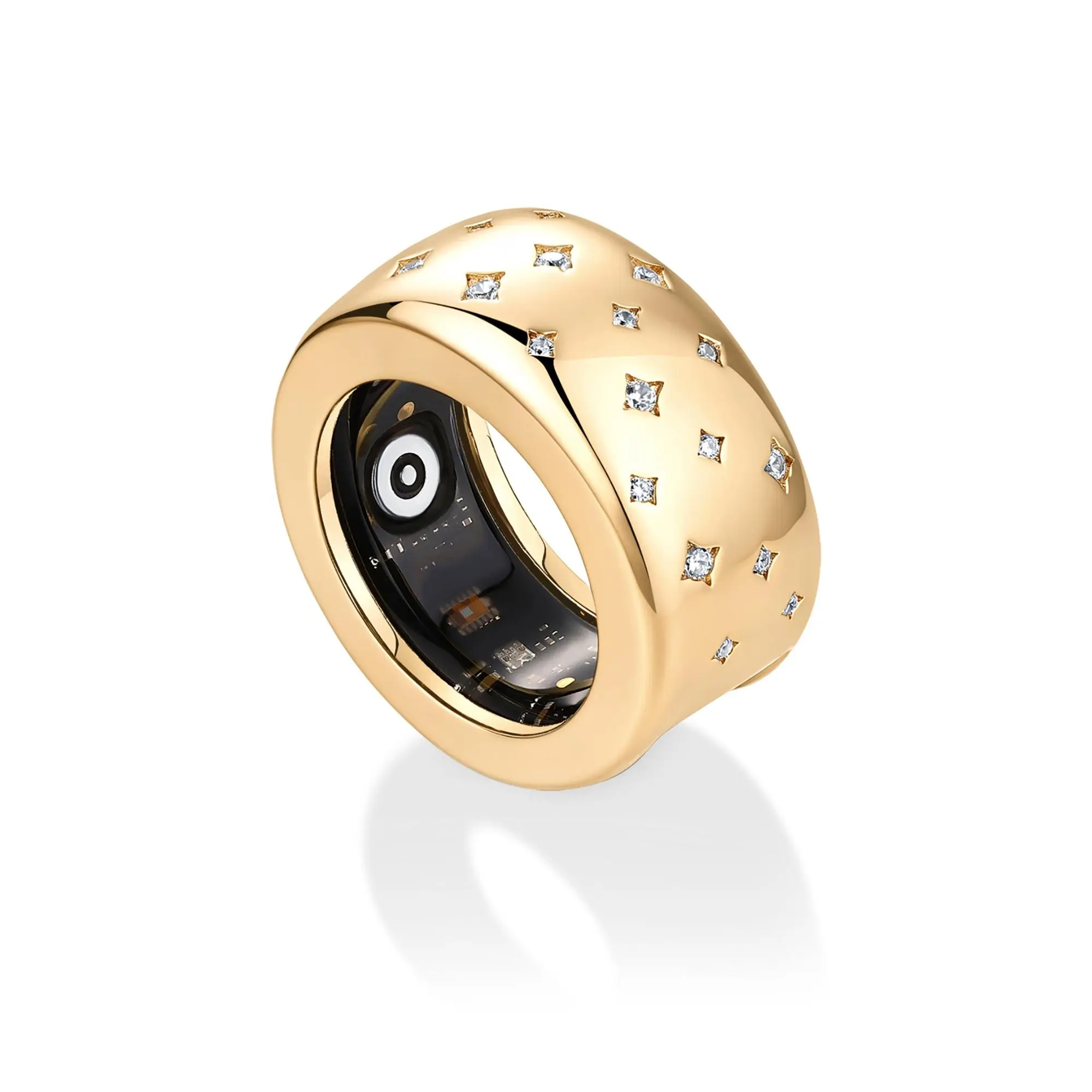 PAVOI Starburst Smart Ring Cover for Women Compatible with Oura Ring Gen 4 - 14K Gold Plated Fitness Ring Cover