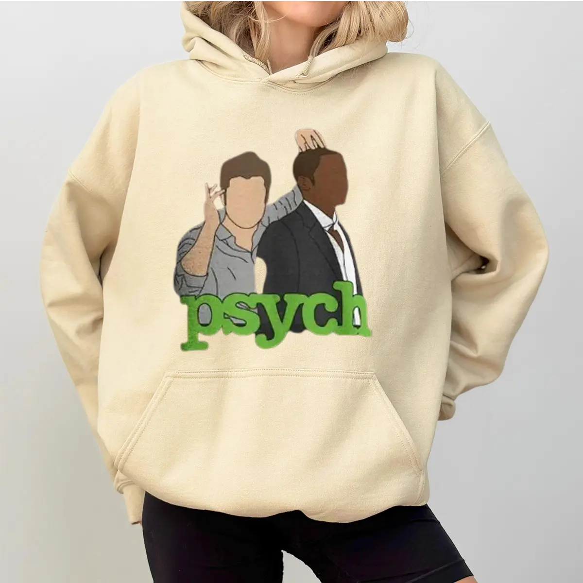 Shawn & Gus Hoodie – Psych Inspired Graphic Pullover, Vintage TV Show Fan Hoodie – Made in USA