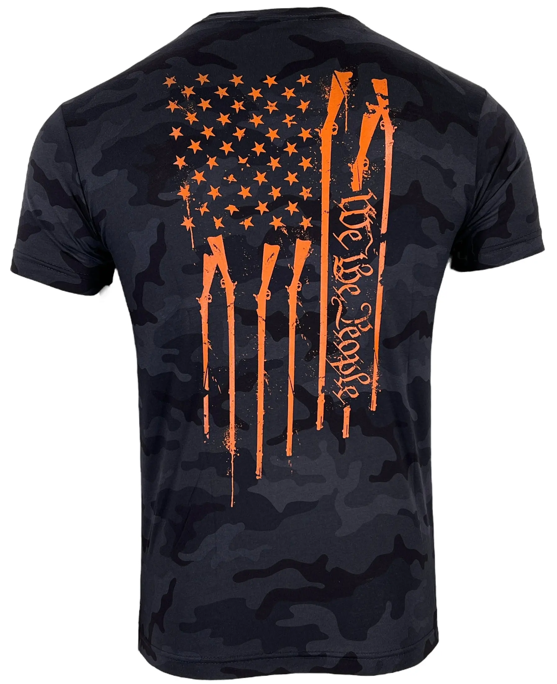 Howitzer Men's Musket People Graphic T-Shirt, Patriotic Streetwear in Ultra Soft 100% Cotton, Black Camo, Supports Veterans, Tops, Shortsleeve
