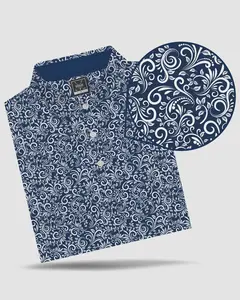DEOLAX Brand - Paisley Polo - Navy