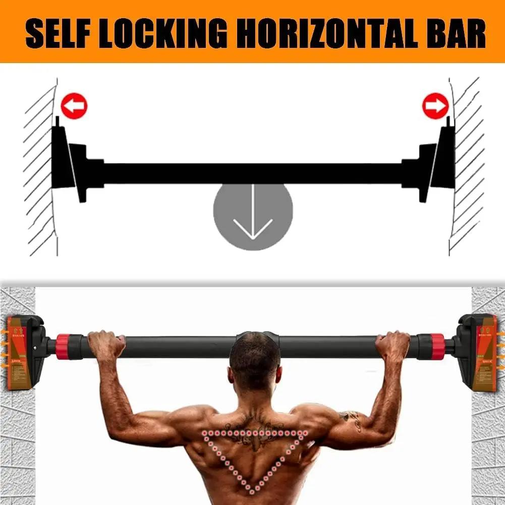 Adjustable Pull Up Bar for Doorway - 440LBS Weight Capacity, No Screws Installation with Level Meter and Auto Lock, Chin Up Bar for Home Gym Strength Training