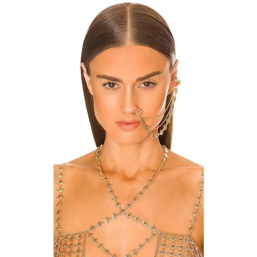 DUNDAS x REVOLVE Nose Chain in Gold