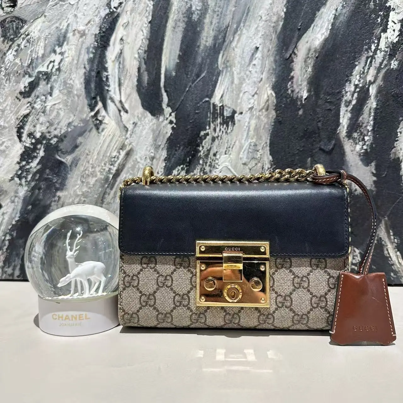 Pre-owned GUCCI Monogram Padlock Crossbody & Shoulder Bag 13308