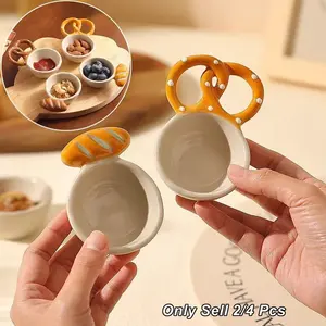 Creative Ceramic Sauce Dish, Unique Bread & Butter Plate, Baguette Plate, Salted Snack Dish, Home & Restaurant Dishwasher Safe Tableware, Snack Plates