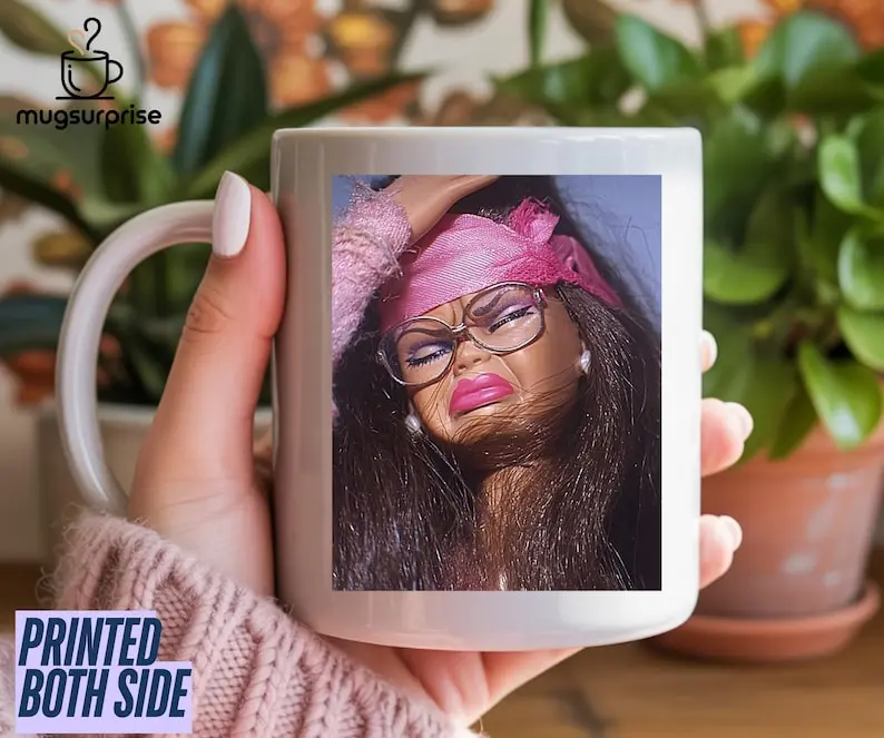 Fed Up Doll Mug, Distressed Doll Face Meme Mug, Funny Disgusted Doll Mug, Over It Reaction Meme, Relatable Humor Gift, Funny Morning Mug