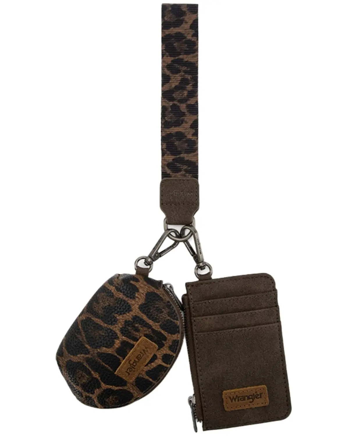 Wrangler Women's Leopard Print Dual Pouch Wristlet - Wg296-W0051cf