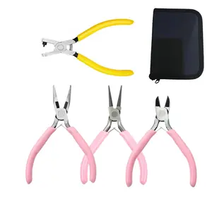 Mini Plier Set, Mini Plier with Storage Bag, DIY Leather Hole Pliers, Multifunctional Hand Tool for Home & Office