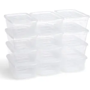 6 Quart Clear Storage Bin with Locking Lid 12 Pieces Stackable BPA Free Made in USA