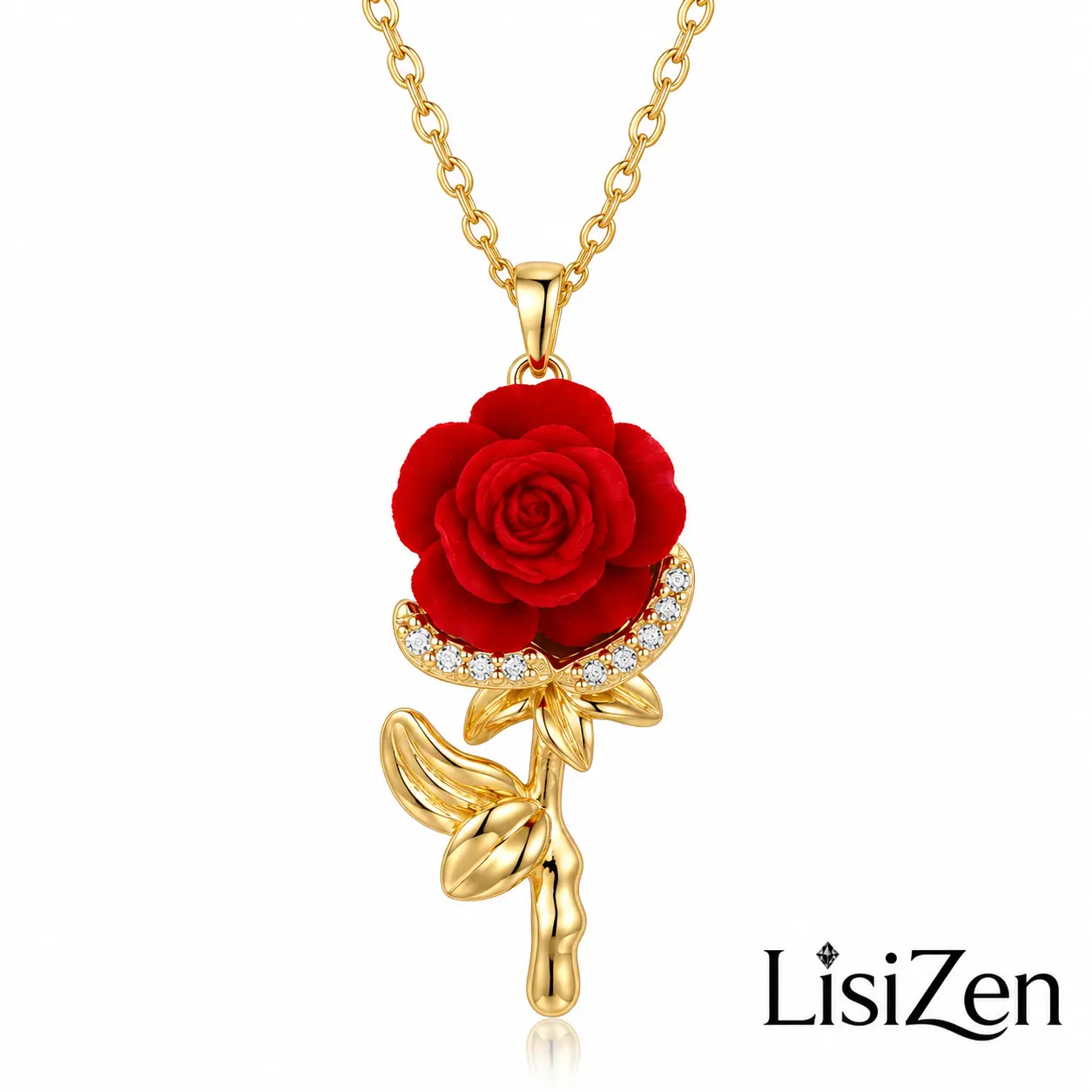LisiZen Fashion Dripping Oil Rose Versatile Collarbone Chain Elegant Personalized Necklace Choker Valentine's Day Women's Small Gift DZXL4035