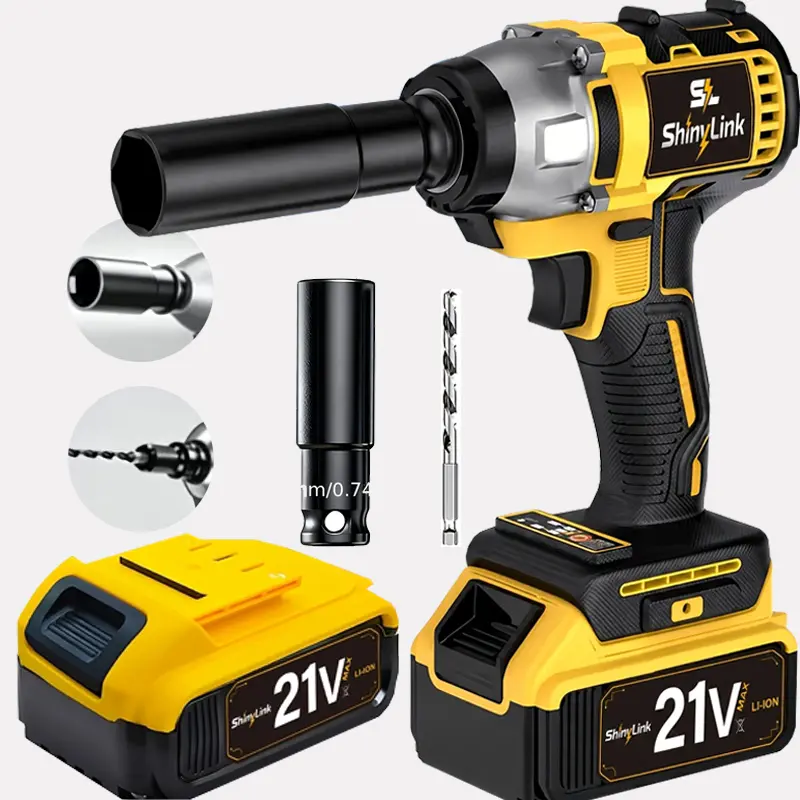 21V Cordless Impact Wrench with Heavy-Duty Motor & High Torque Suitable for Auto Repair, Home Projects, Workshop - Lithium Battery- Battery- Cordless Drill Accessory Compatible for Mechanics, DIYers, Men