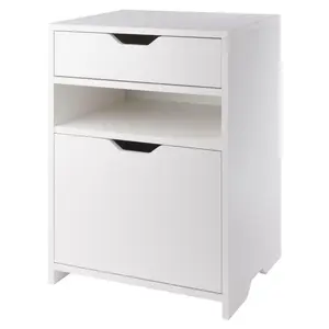 212 MAIN 26.6 in. Nova Wood-Drawer Filling Storage Cabinet, White - Removable Drawer for Organization, Mobile File Cabinet, Drawers Organization, Wood Drawers