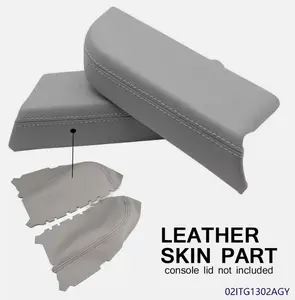 G-PLUS- Fit For 09-15 HONDA PILOT PAIR FRONT DOOR PANELS CARD ARMREST LEATHER COVER GREY