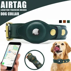 AirTag Holder Dog Collar – Leather