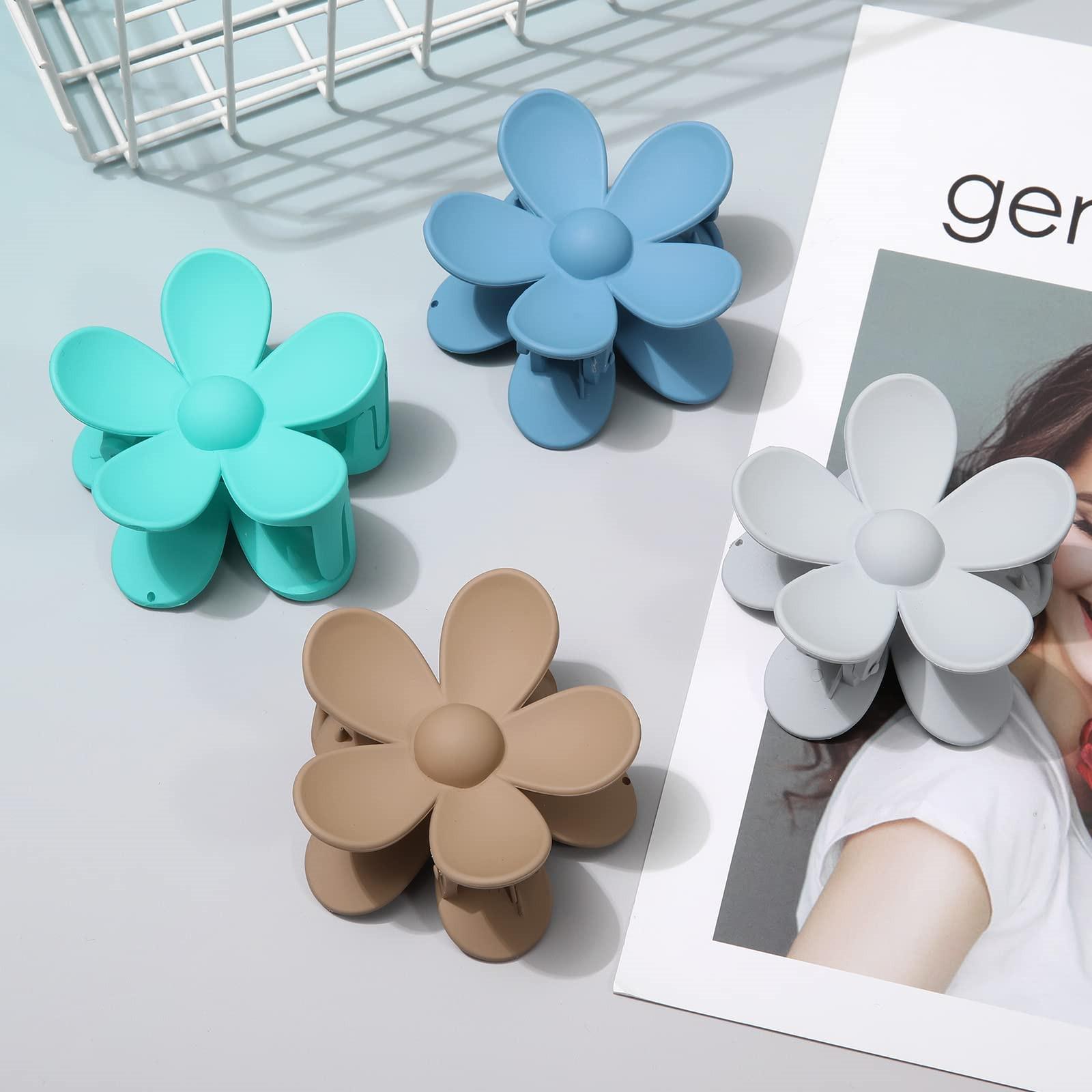 Cute Flower Hair Claw Clips - 4-piece suit Nonslip Strong Hold Small Clips for Women and Girls Cute Flower Hair Claw Clips - 4-piece suit Nonslip Strong Hold Small Clips for Women and Girls