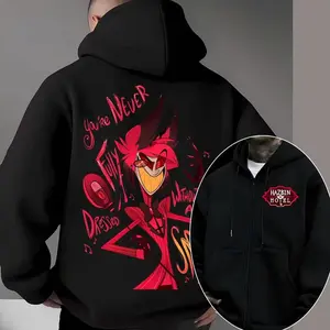 Hazbin Hotel Cartoon Anime Men Zipper Hoodie 2026 New Fashion Women Sweatshirt Spring Autumn Couple Jackets Coat