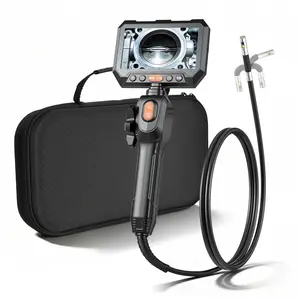 【Summervibes】VEVOR 2-Way Dual-Lens Articulating Endoscope with Light, 1080P HD Industrial Borescope Inspection Camera with 0.24-inch Slim Articulated Probe, Rigid Snake Scope Cam for Wall Automotive Inspect-4.9FT